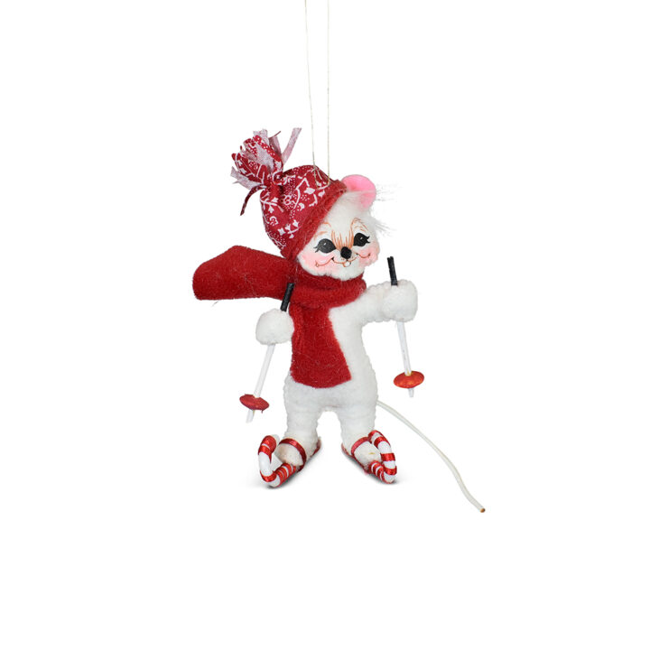 3in Poinsettia Ski Mouse