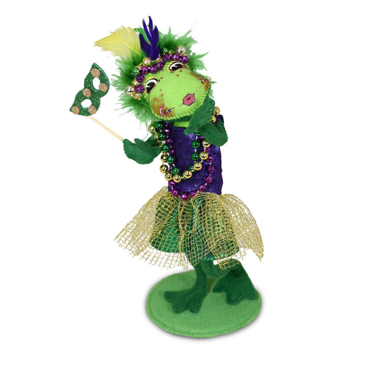 261524 10in Mardi Gras Girl Frog